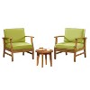 Christopher Knight Home Bennett Rustic 3 Piece Patio Acacia Wood Club Chairs with Round Accent Table - 2 of 4