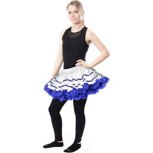 BellaSous Tutu Skirt Teen Petticoat for Tutu Costume | One Size White Royal Blue Tutus for Women - 1 of 2