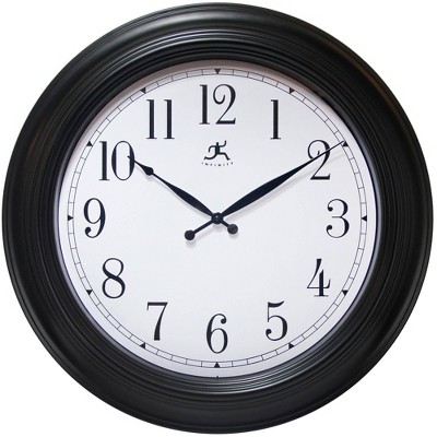 24" Classic Wall Clock Black - Infinity Instruments: Easy-to-Read, Modern Decor, Indoor Use