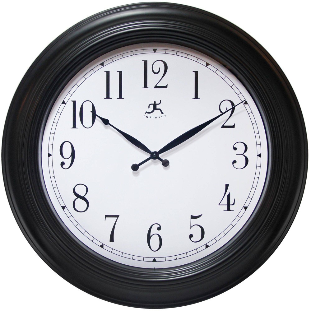 Photos - Wall Clock 24" Classic  Black - Infinity Instruments