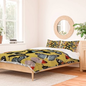Deny Designs Emanuela Carratoni Boho Butterflies Queen/Full Duvet and Sham Set (2-3pc Set) - 1 of 4