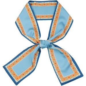 Elerevyo Women's Contrast Color Skinny Long Hair Ribbon Handbag Handle Wrap Neck Scarves 1 Pc - 1 of 4