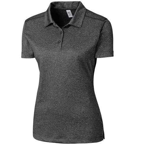 Clique Charge Active Womens Short Sleeve Polo - Black Heather - 3X Large