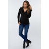 Pinkblush Black Brushed Knit Wrap Front Maternity Top - 4 of 4