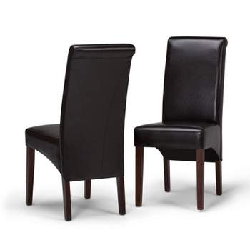 Set of 2 Franklin Faux Leather Deluxe Parson Dining Chair Tanners Brown - WyndenHall