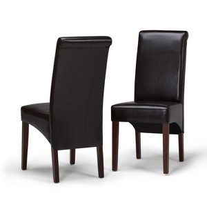 FranklDeluxe Parson Dining Chair Set of 2 Tanners Brown Faux Leather - Wyndenhall