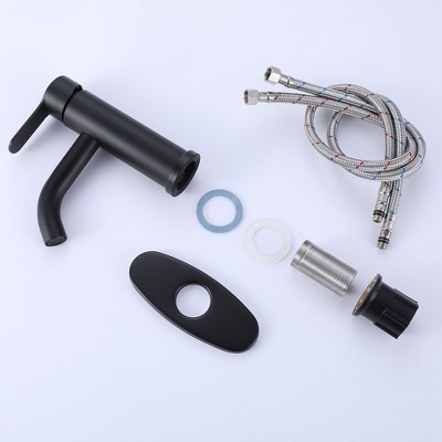 Matte Black Stainless Steel Single-Handle Bathroom Faucet