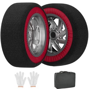 Docred Large Antislip Snow Socks for Tires Enhanced Traction Device  Alternative to Snow Chains Winter Ice Snow Driving Accessory for Cars SUV Trucks - 1 of 4