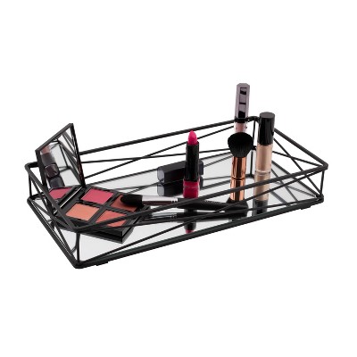 Matte Black Elegance Over-the-Tank Vanity Tray