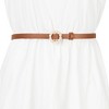 Allegra K Women's Plus Size Pearl Narrow Faux Leather Jeans Dresses Pants Adjustable Waist Belts 105cm/41.33" - 4 of 4