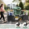 Vynxaria Outdoor Grill Table for Big Green Egg Style BBQ Metal Grill Cart Storage Box - 3 of 4