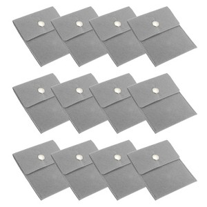Unique Bargains Velvet Portable Earrings Bracelets Snap Button Jewelry Storage Bag 12 Pcs - 1 of 4