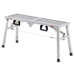 VEVOR Work Platform, 3 Gear Adjustable Height, Folding Alloy Steel Step Ladder, Portable Scaffolding Platform, 400 lb Load Capacity - 1 of 4