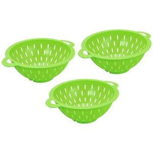 Unique Bargains PP Plastic Dual Handles Quick Drain Design Vegetable Colander 3 Pcs - 1 of 3