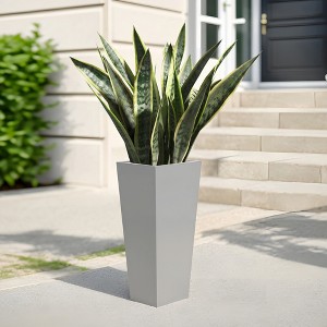 Wooakway Outdoor/Indoor/Decor/Garden Large Tall Metal Planter Pots Planter Boxes Cachepots Nursery Pots - 1 of 4