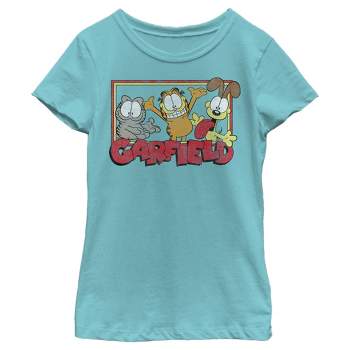 Girl's Garfield Distressed Friends Squad T-Shirt