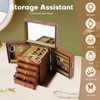 YIYIBYUS 5 Layers Portable Wooden Jewelry Storage Box with Mirror and Lock - 3 of 4