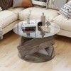 Costway Round Glass Coffee Table 32" Modern Center Table with Clear Tempered Glass Top - 4 of 4