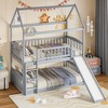 Whisen Twin Over Twin Bunk Bed with Slide and Ladder, Playhouse Design - 2 of 4