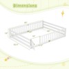 Costway Queen Size Floor Bed with Full Length Safety Guardrails & Door for Boys, Girls Pink/Gray/Natural/Icy Aqua/White/Mint Sky - 3 of 4