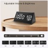 Aoibox Digital Alarm Clock with Wooden LED Display, 3 Alarm Settings, Temperature & Humidity Sensor, USB Powered, Stylish Bedside Clock for Home Decor - 3 of 4