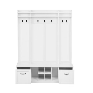 Cesicia 58.8'' Wide Hall Tree with Entryway Bench with Coat Rack, 7 Sturdy Hooks, 2 Spacious Drawers and Adjustable Shelves - 1 of 4