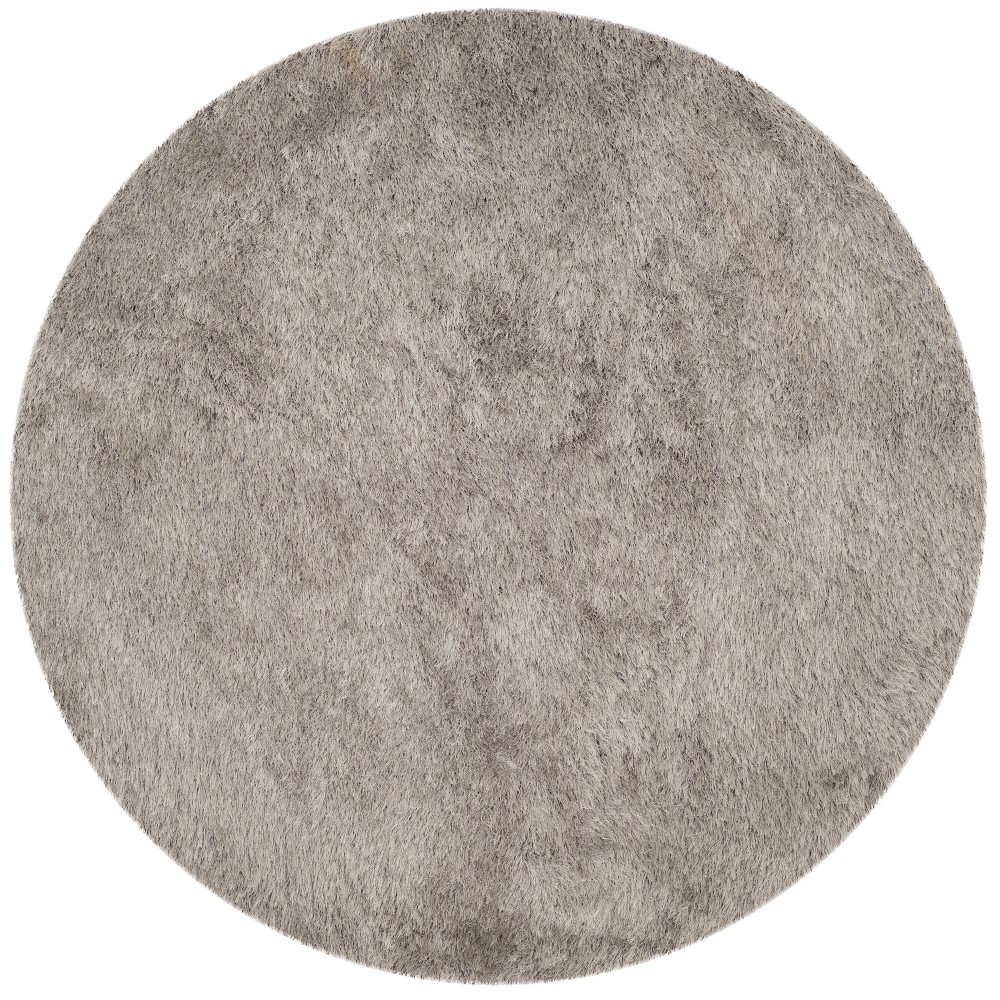 6' Round Solid Tufted Area Rug Light Gray - Safavieh