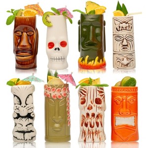 LEMONSODA Ceramic Tiki Glasses, Set of 8 - 1 of 4