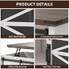 Gray 47Point2 Inch Coffee Table with Lift Top Multifunctional Convertible Top Rustic Style Coffee Table with Ample Storage Desktop Wood - 2 of 4