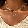 14K Gold/Silver Layered Necklace Set, Cross Pendant with Paperclip Rope Bead Box Dot Chains, Trendy German Minimalist Jewelry Gift - 3 of 4