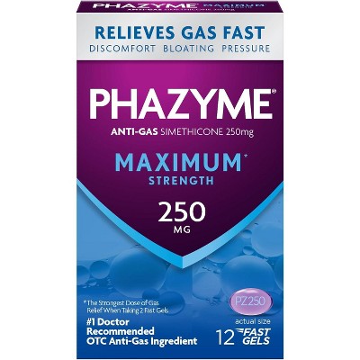 Phazyme - Maximum Strength Gas & Bloating Relief 250mg Simethicone, 12 Count