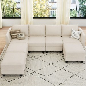 Belffin 7-Piece Modular Sectional – 2100lb Capacity & Tool-Free Storage System - 1 of 4