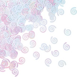 Iridescent Swirl Party Confetti, White Purple Pink