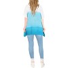 HAPPY BAY Women's Summer Vacation Beachwear Oversized Swim Suit Loose Holiday Bathing Suit Cover Ups 1X-2X Blue Tie Dye Design - 2 of 4