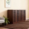 Homy Casa Storage Console Cabinet with Slatted Doors, Large Capacity, for Living Room and Entryway, Walnut - 4 of 4