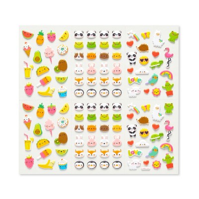 240ct Food, Animals, and Icons Stickers: Carlton Cards Stationery & 3D Whale, Music, Back-To-School, Birthday Theme
