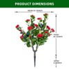 GustoWave Set of 2 Artificial Topiary Ball Trees with Metal Stakes, 21.6" UV-Resistant PE Fake Plants with Begonia Flowers,Red - 3 of 4