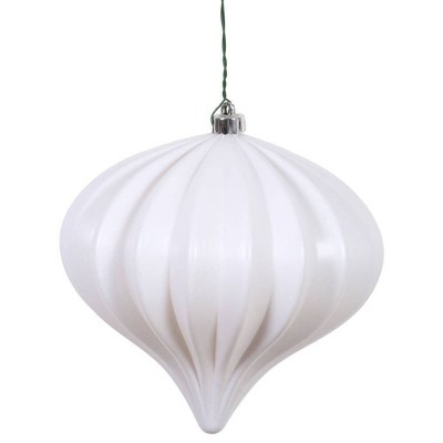 3ct Vickerman 5.7" Matte Onion Ornament, UV Coated Ornament Set White