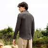 Campus Sutra Men Men's Charcoal Black Weave-Textured Shirt - 4 of 4