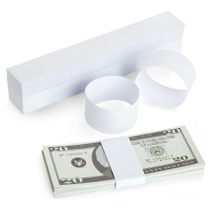 Juvale 300 Pack Money Bands for Cash, Blank Self-Adhesive Currency Straps, Bill Wrappers (White, 7.8x1.2 In) - 1 of 4