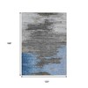 Denim Blue And Gray Abstract Washable Indoor Outdoor Area Rug - 3 of 4