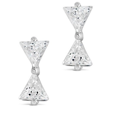 SHINE by Sterling Forever Sterling Silver CZ Bowtie Studs