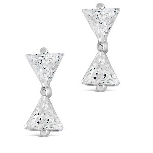 SHINE by Sterling Forever Sterling Silver CZ Bowtie Studs - 1 of 2