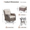 Buenhomino Outdoor Swivel Rocker Patio Chairs of 2 with Thick Cushions and Side Table, Swivel Outdoor Chairs 5PCS High Back Wicker Patio Furniture Set - 3 of 4