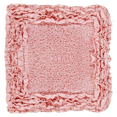 Plush Pink Cotton Shaggy Border 20" x 60" Bath Rug