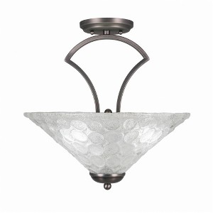 Toltec Lighting Zilo 3 - Light Flush Mount in  Graphite with 16" Italian Bubble Shade - 1 of 1