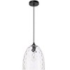 Elegant Lighting Gibson 1 light Black and Clear glass pendant - 3 of 4