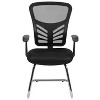 Flash Furniture Black Mesh Side Reception Chair with Chrome Sled Base - 3 of 4