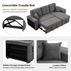 95" Velvet Convertible L-Shaped Sectional Sofa Bed with Storage & Side Shelf - 4 of 4