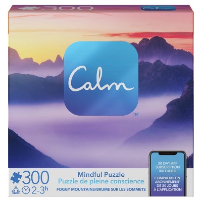 Calm Mindful Puzzle 300 Pcs Foggy Mountains 30-day App Subscription Included for sale online 